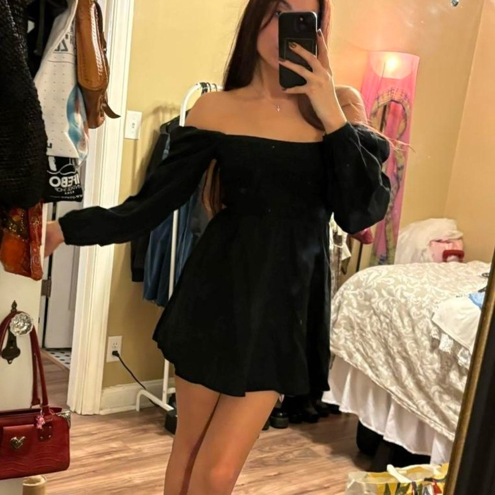 Princess Polly Black Off-Shoulder Dress